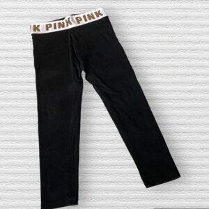 PINK Victoria’s Secret Bling Leggings Black White and Gold Sequins Medium